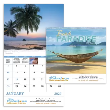 Beach Paradise Appointment Wall Calendar - Spiral